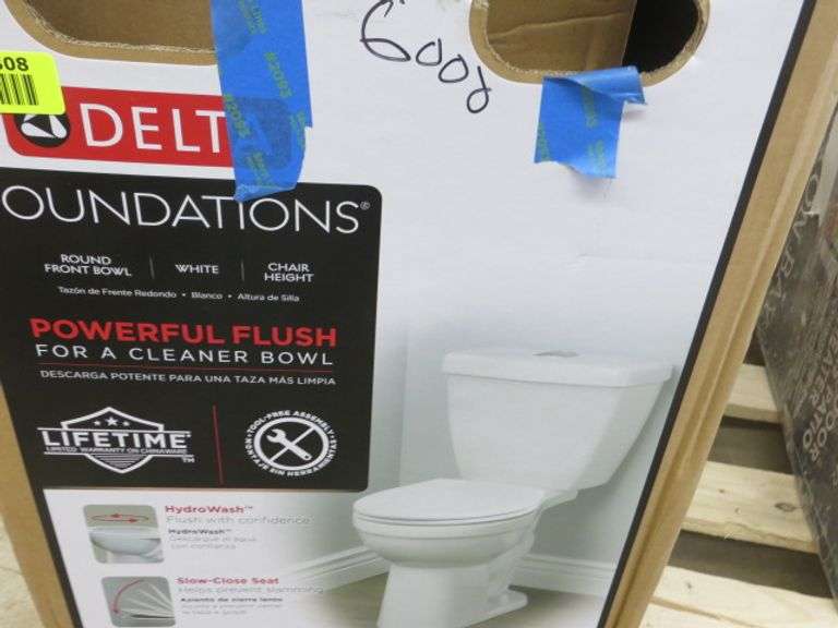 Delta Round Bowl Chair Height Toilet Lambrecht Auction, Inc.