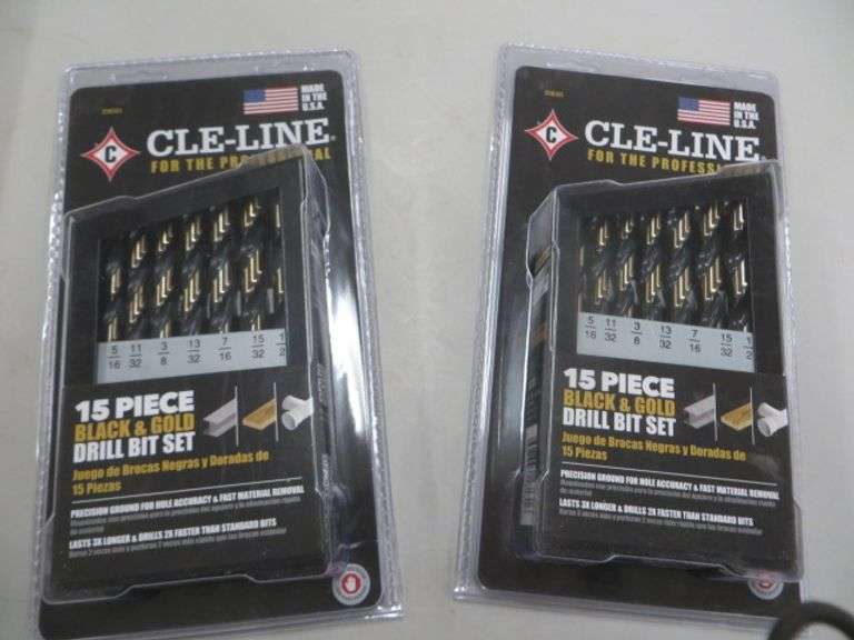 CleLine 15pc Black & Gold Drill Bit Sets Lambrecht Auction, Inc.