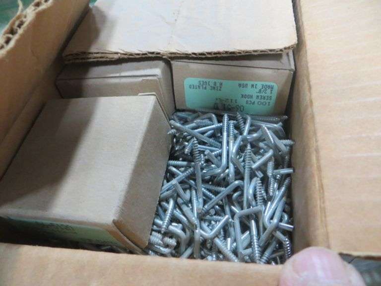 Small Screw Hooks 3 Boxes Lambrecht Auction, Inc.