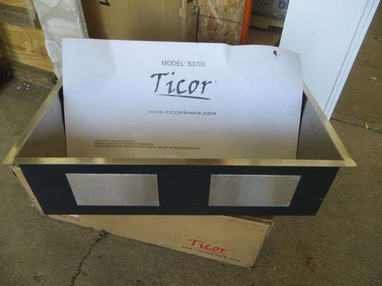 Ticor 16ga Stainless Handmade Square Sink Lambrecht Auction, Inc.