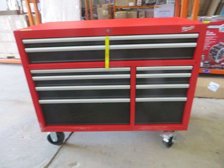Milwaukee 46" High Capacity Industrial 10 Drawer Steel Storage