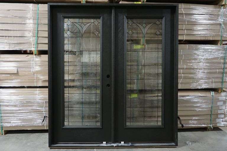 Exterior Fiberglass Double Door 74"x81 1/2" Left Hand Lambrecht