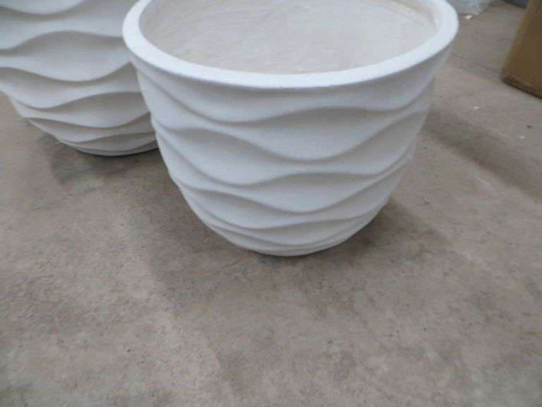2pc Ceramic Planter Set Lambrecht Auction, Inc.