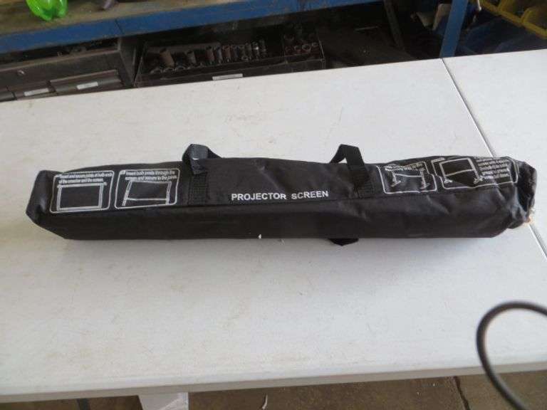 Projector Screen With Storage Bag Lambrecht Auction, Inc.