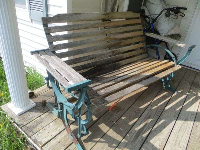 Wood & Iron Porch Glider Lambrecht Auction, Inc.