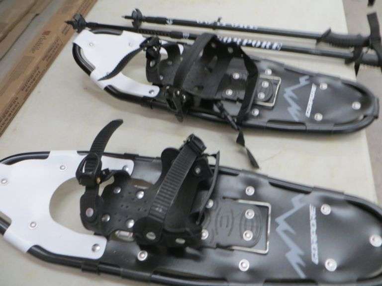 Gorpore Aluminum Snow Shoes With Walking Sticks Lambrecht Auction, Inc.