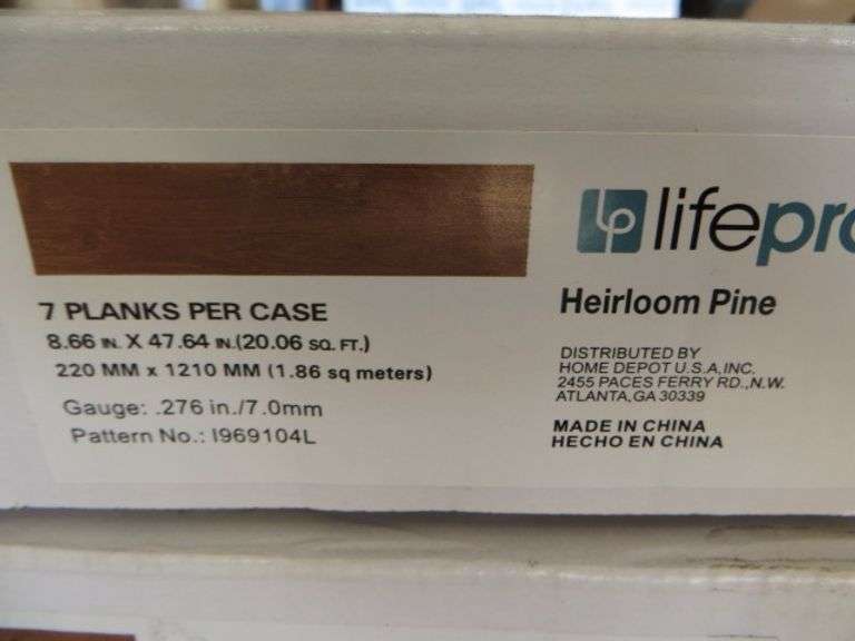 LifeProof Viynl Plank Flooring Heirloom Pine - Lambrecht Auction, Inc.