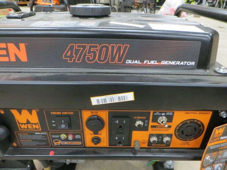 Wen 4750 Dual Fuel Generator See Details Lambrecht Auction, Inc.