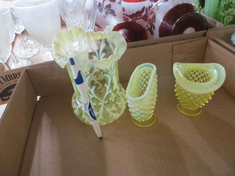 Opal Vaseline Glassware Lambrecht Auction, Inc.