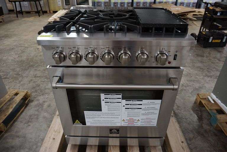 Forno Lazio 30" Wide 5 Sealed Burner Freestanding Dual Fuel Range with
