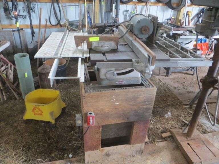 Craftsman Cast Iron Table Saw with Extensions and Stands Lambrecht Auction, Inc.
