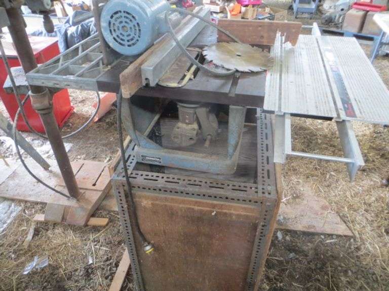 Craftsman Cast Iron Table Saw with Extensions and Stands Lambrecht Auction, Inc.
