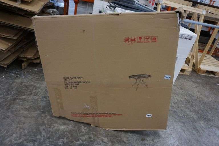 Phoenix Hammered Bronze Round Aluminum Outdoor Dining Table Lambrecht