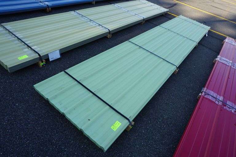 Green Primer Corrugated Metal Panel 3'x16' Lambrecht Auction, Inc.