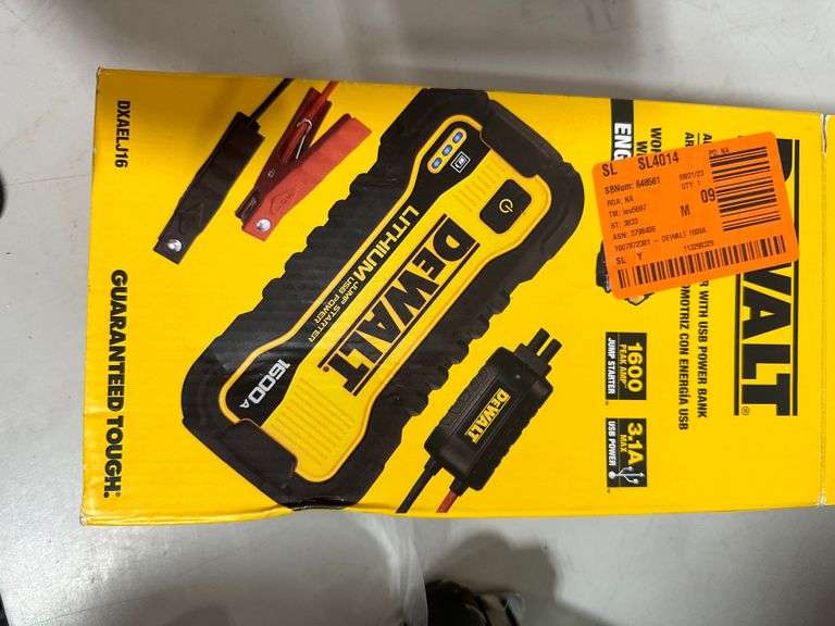 DEWALT 1600 Peak Amp Lithium Jump Starter Lambrecht Auction, Inc.
