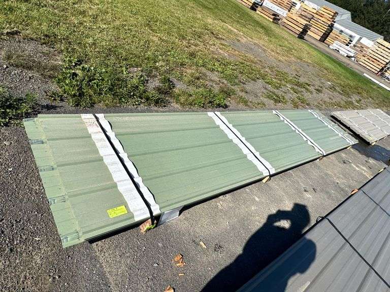 Green Primer Corrugated Metal Panel 3'x16' Lambrecht Auction, Inc.