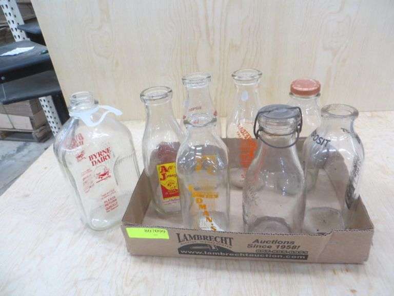 Milk Bottles The Malone Dairy, Erdman's Milk, All Jersey, Etc