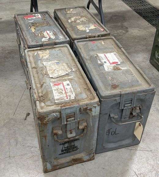 (4) Military Storage Boxes Langham Auctioneers