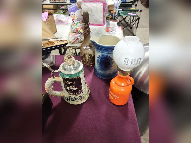 4pcs pitcher, stein, decanter & other Lindsay Auctions & Realty LLC