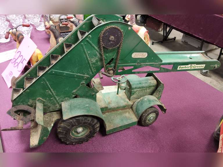 Vintage Barber Greene pressed steel bucket loader toy Lindsay
