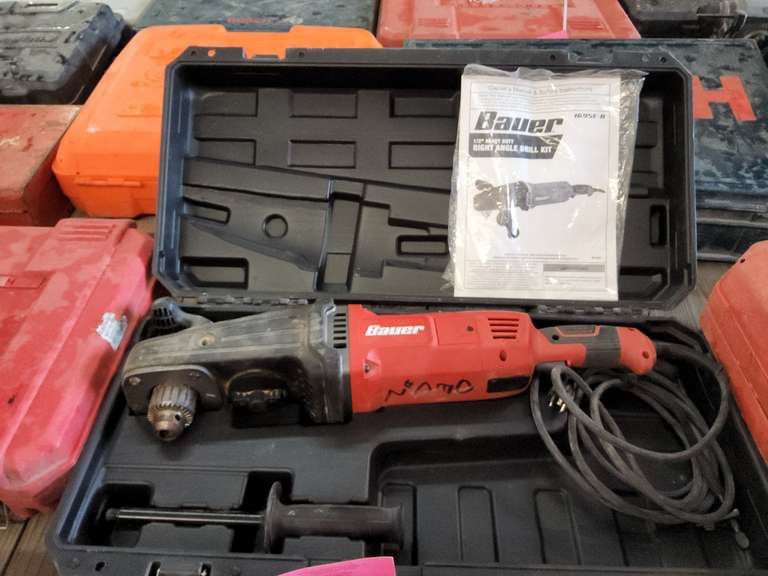 Bauer electric 1/2" HD right angle drill w/ case (WORKS) Lindsay