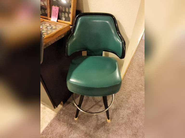 Green barstool Lindsay Auctions & Realty LLC