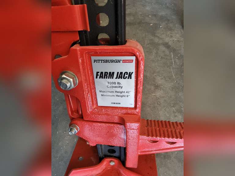 Pittsburg Farm jack 7000lb cap Lindsay Auctions & Realty LLC