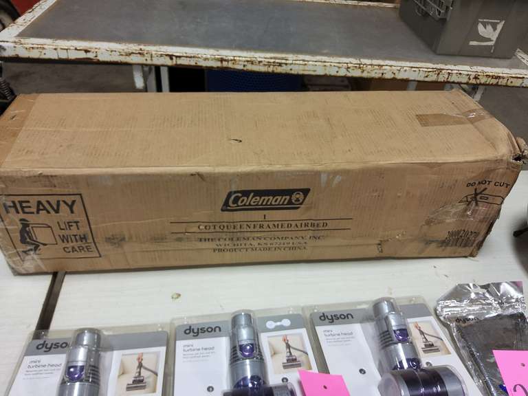 Coleman cot queen framed air bed Lindsay Auctions & Realty LLC