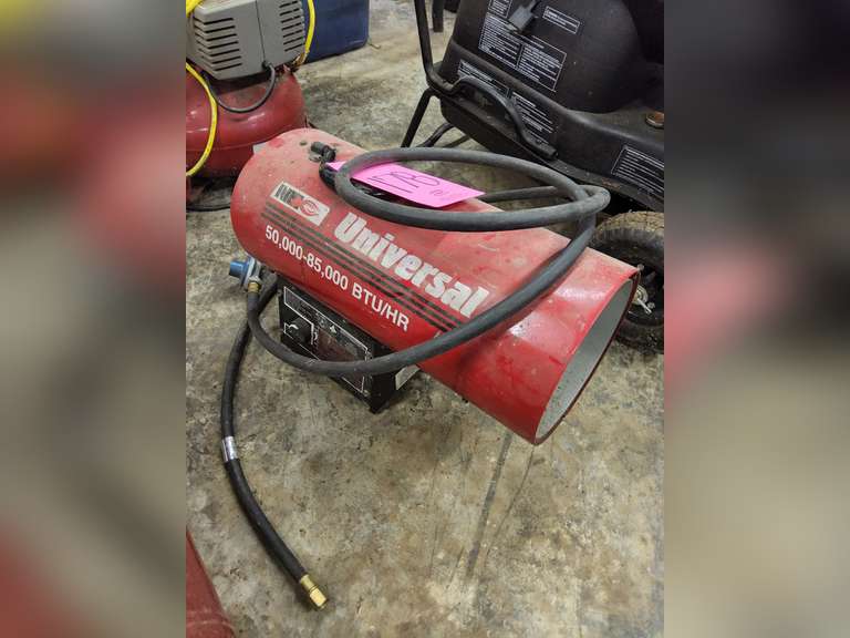 Universal propane heater (untested) Lindsay Auctions & Realty LLC