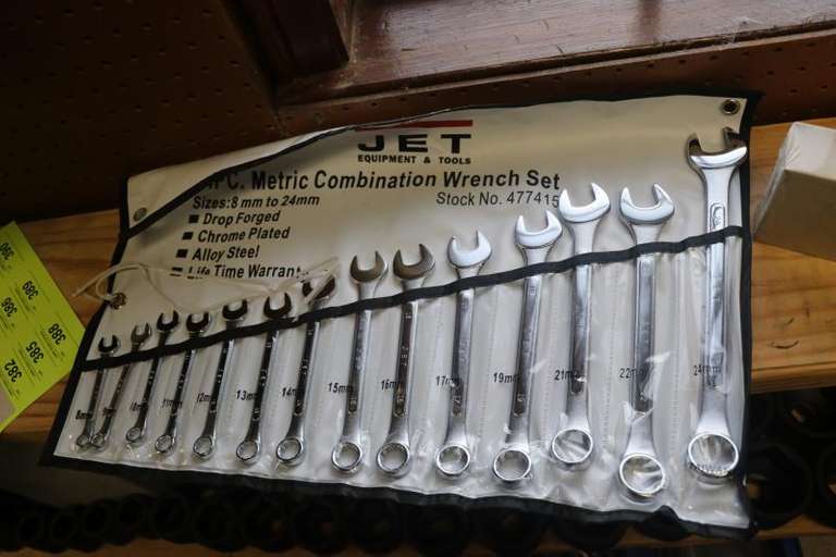 JET 14PC COMBO WRENCH SET AND WRIGHT TOOL SET Lawler Auction Company
