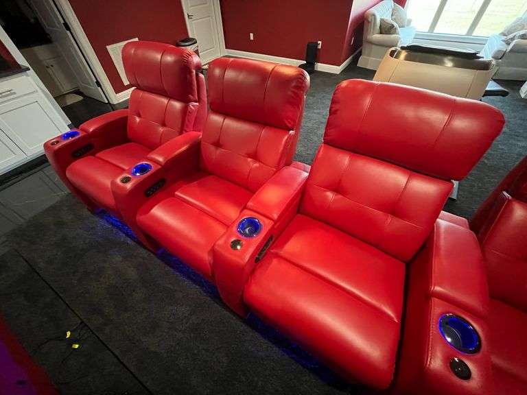 5Section Powered Theater Recliners with Sound Shaker System Lawler