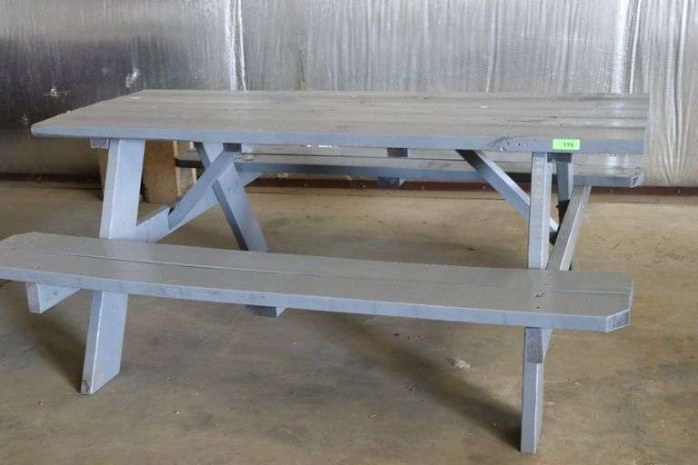 Grey Picnic Table Lawler Auction Company