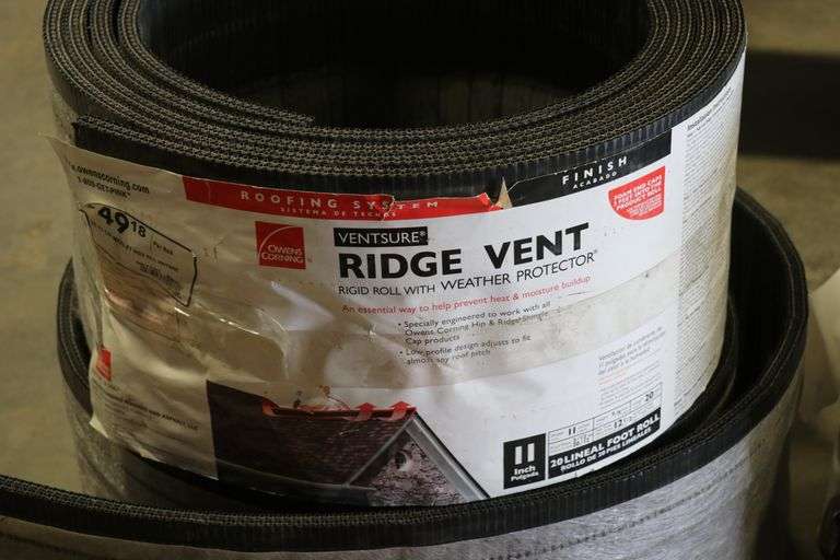 ROOFING OWENS CORINING RIDGE VENT WEATHER PROTECTOR Lawler Auction
