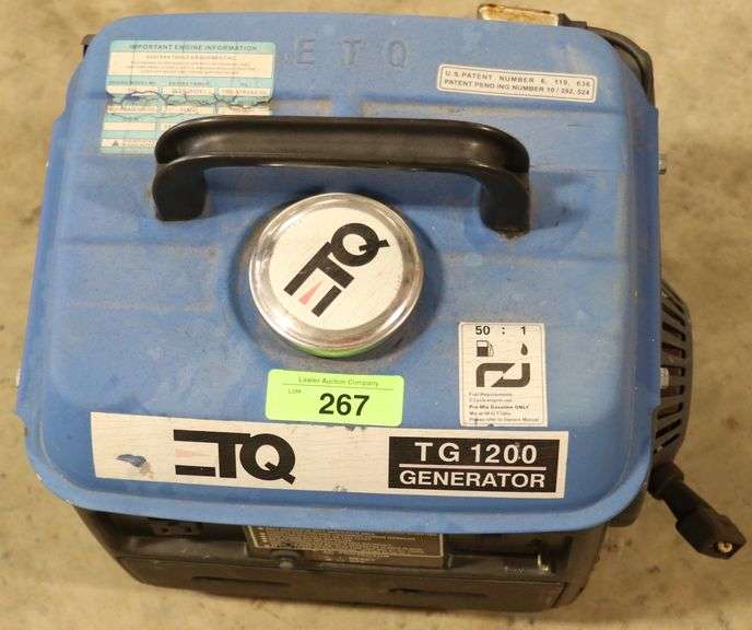 ETQ Generator TG 1200 Lawler Auction Company