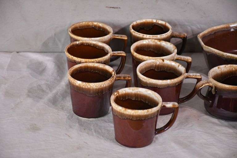 Set of brown and white McCoy pottery; 21-2207 - R.H. Lee & Co. Auctioneers