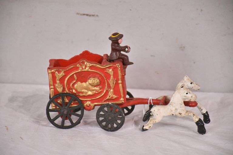 Cast iron horse drawn circus wagon toy; 1126088 R.H. Lee & Co