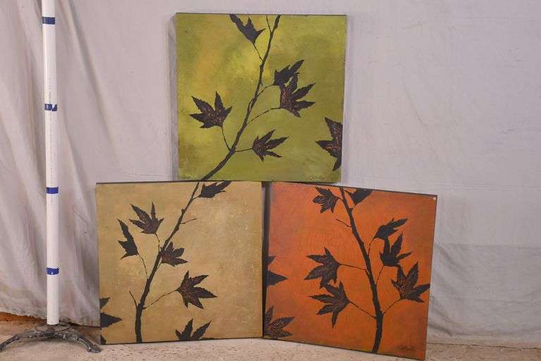 Set of 3 paintings on board by Kathleen Doud Reilley; 926108 R.H
