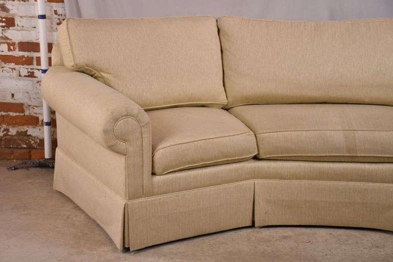 Haverty's curved upholstered sofa; 12750023 R.H. Lee & Co. Auctioneers