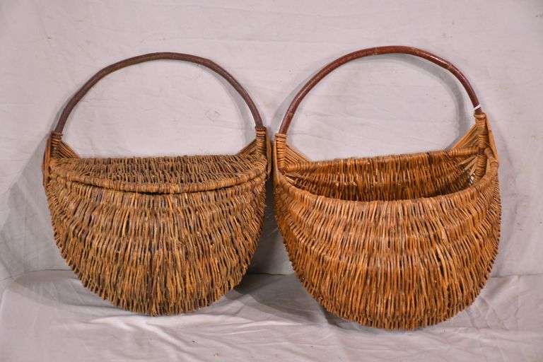 2 handmade wall hanging willow baskets; 14419049C R.H. Lee & Co