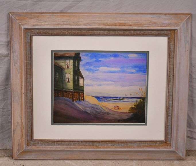 Framed beach scene print; 1037413 R.H. Lee & Co. Auctioneers