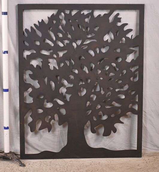Large metal tree silhouette wall art; 205349 R.H. Lee & Co. Auctioneers