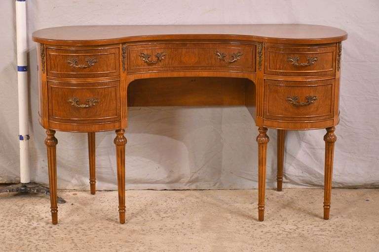 Northern Furniture Co. walnut French style kneehole vanity; 749581A