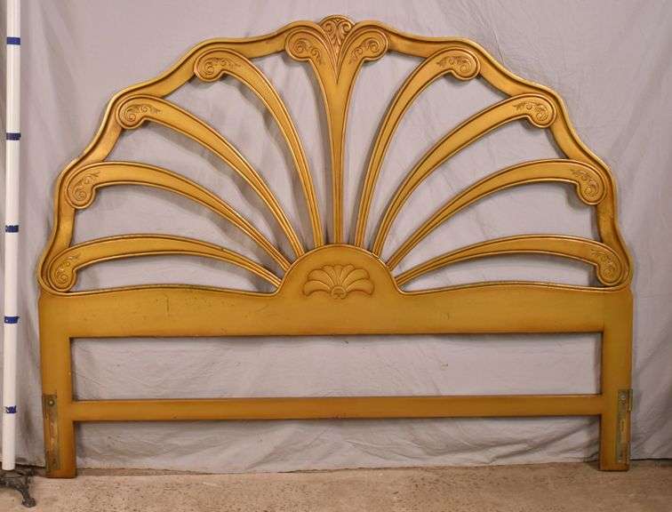 Carved gold French style king size headboard 559621D R.H. Lee & Co