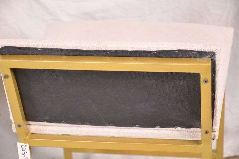 Set of 3 gold metal counter height bar chairs; 205441 R.H. Lee & Co