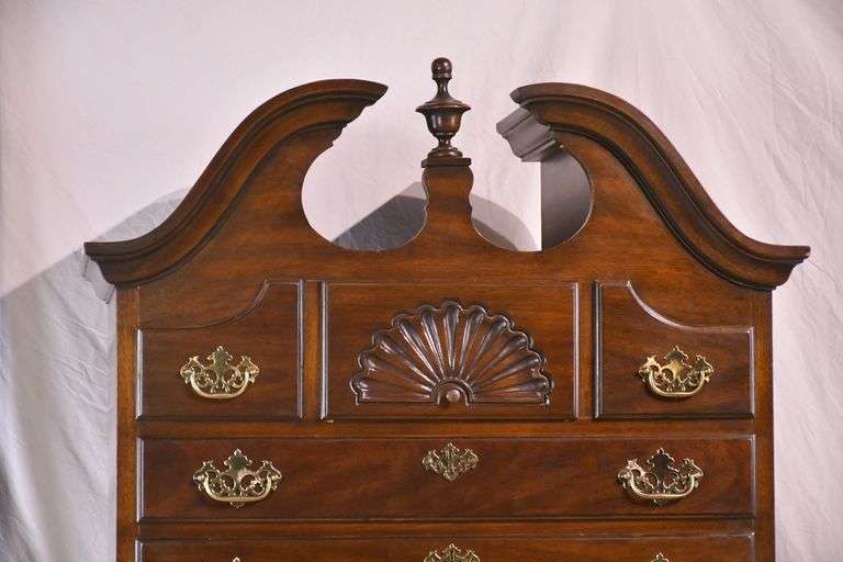Drexel mahogany Queen Anne style 2 part highboy; 7410435 R.H. Lee