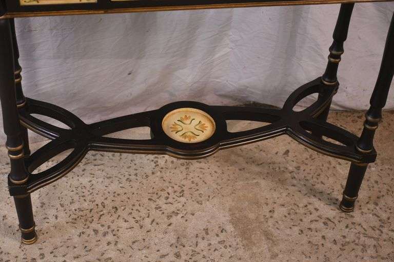 Gail's Accents decorated single drawer console table; 3961046 R.H. Lee & Co. Auctioneers