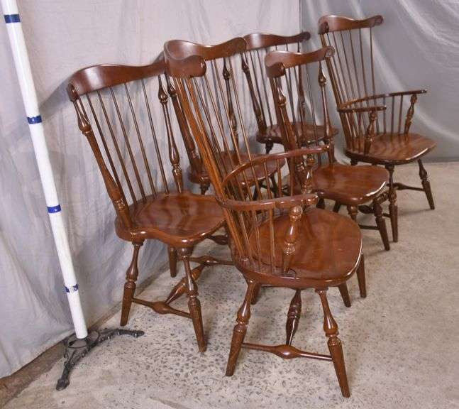 Set of 6 Frederick Duckloe & Bros "Colonial Reproductions" cherry