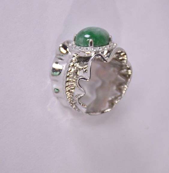 Paul Deasy "Gem Insider" Russian jadeite and white sapphire sterling
