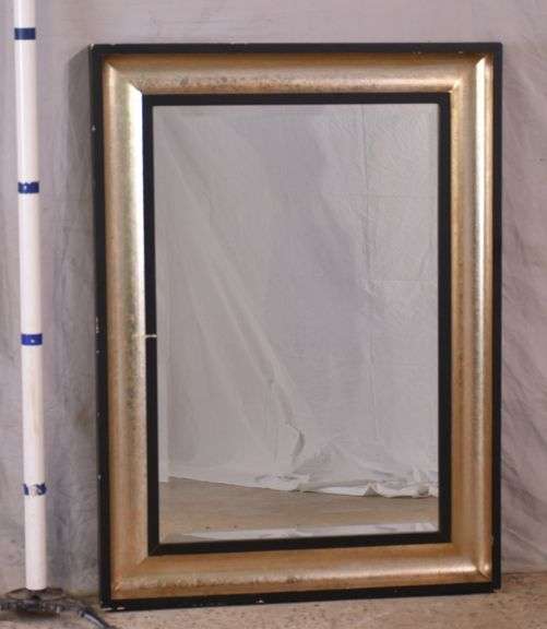 Bombay Co. large beveled mirror with black and champagne colored frame