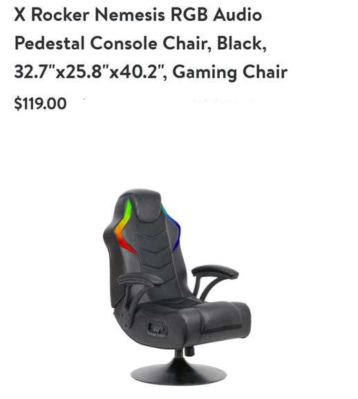 X Rocker Nemesis RGB Audio Pedestal Console Chair Lexington Online